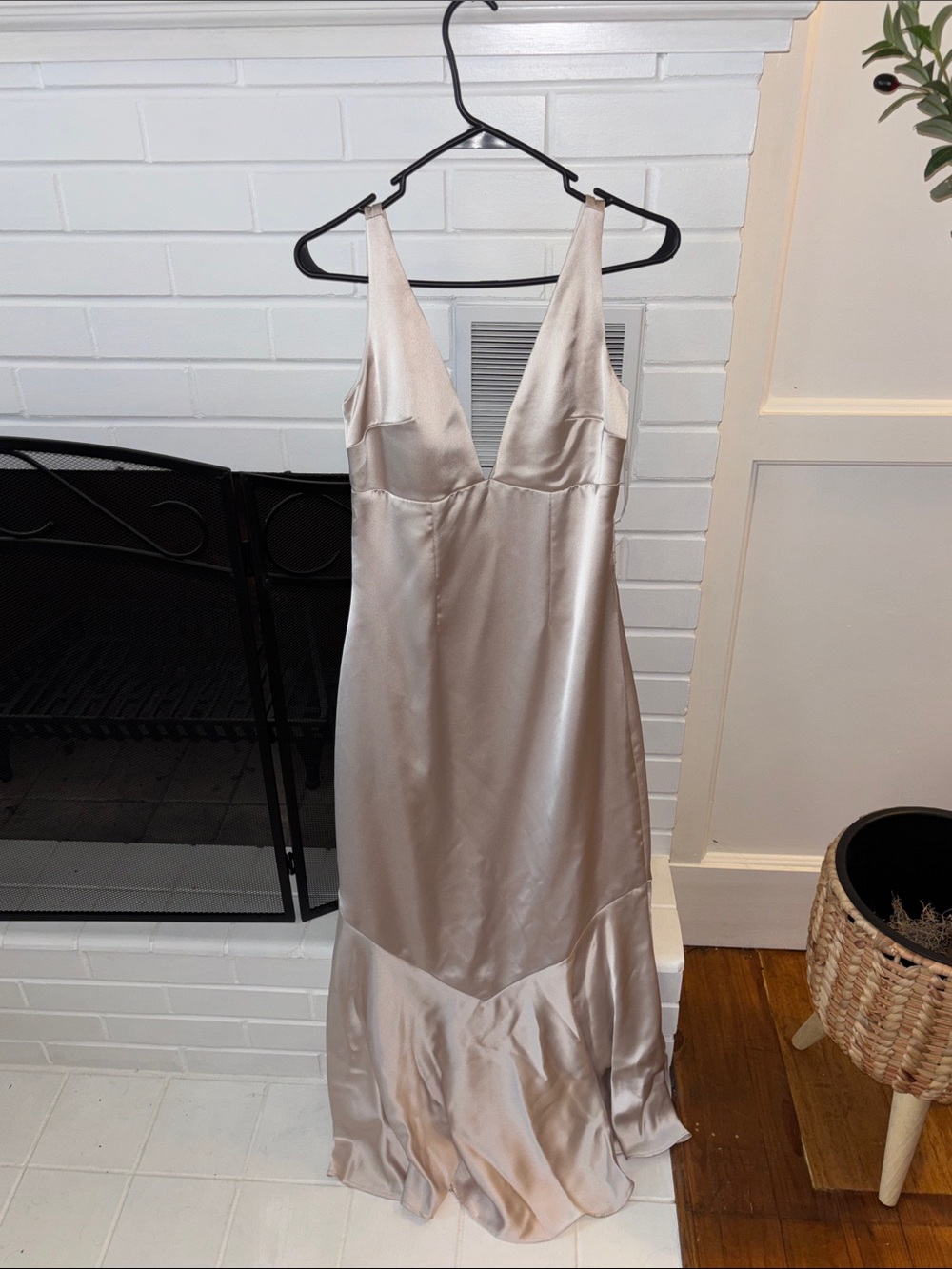 Silky Champagne Slip Dress - Women’s occasion dresses